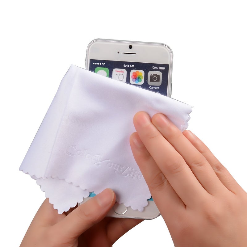 ColorYourLife 20-Pack Microfiber Cleaning Cloths for Smart Phones, Laptops, Tablets, Computer, Lenses, LCD Monitor, TV, Camera, Eyeglasses, Optics Etc - Image 4